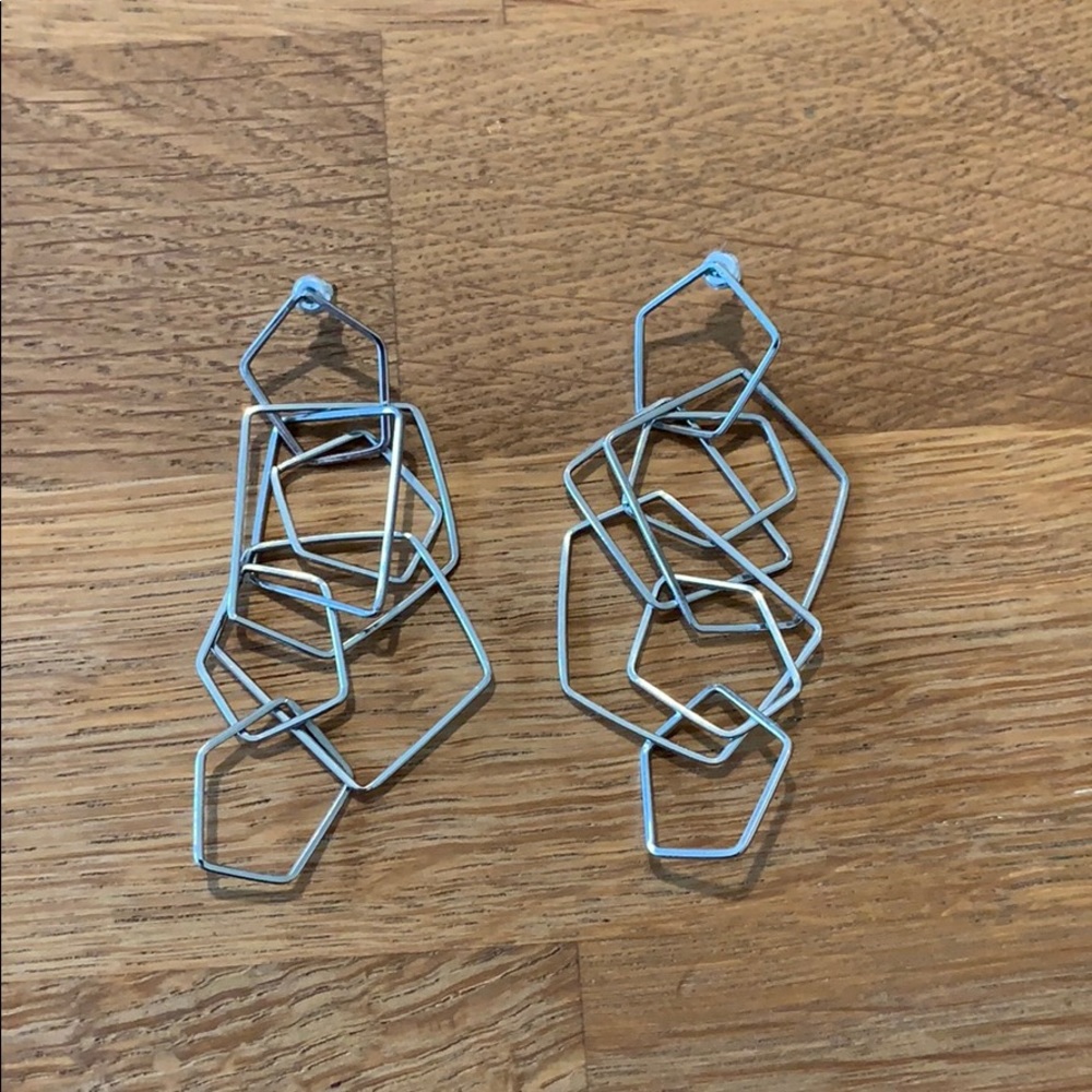 Silver geometric earrings